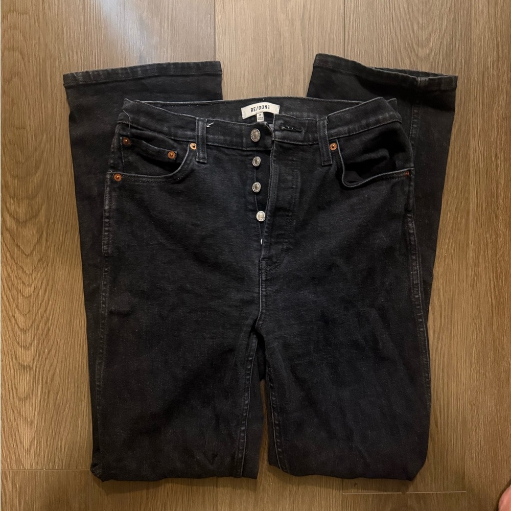 REDONE Straight Leg Jean, 29, Washed black